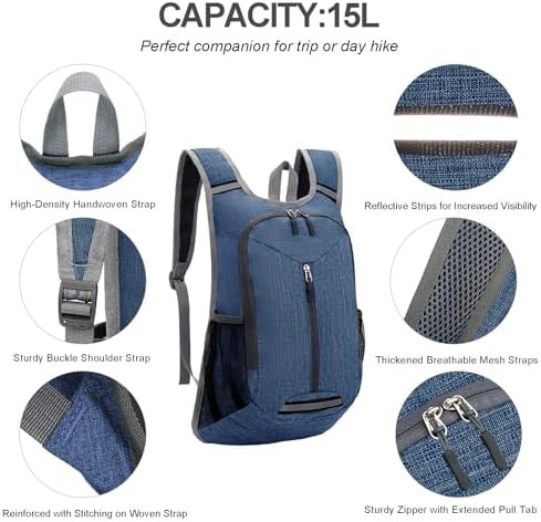 Small 15L foldable hiking daypack — photo 3