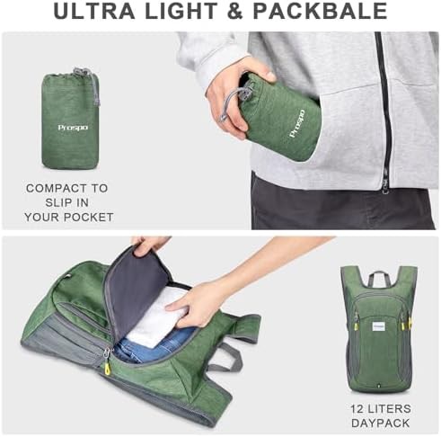 Prospo 12L hiking backpack foldable blue — photo 5