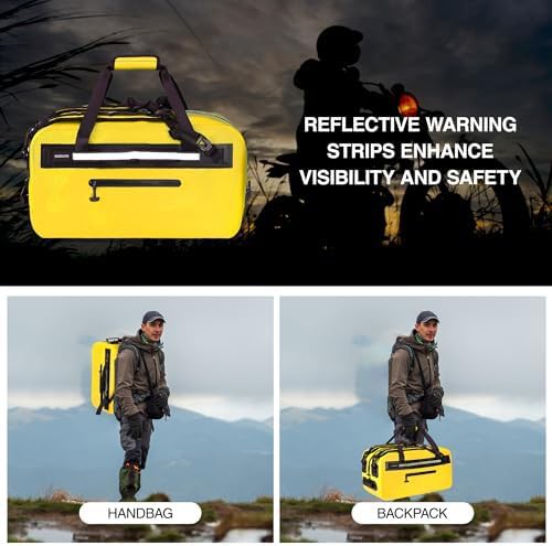 Yellow heavy duty waterproof dry duffle bag 50l — photo 3