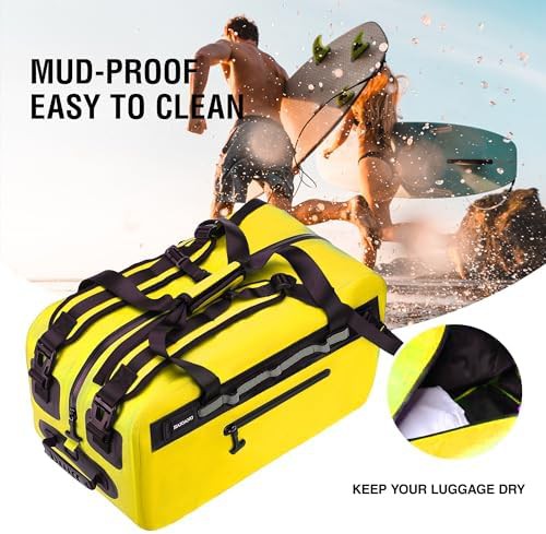 Yellow heavy duty waterproof dry duffle bag 50l — photo 5