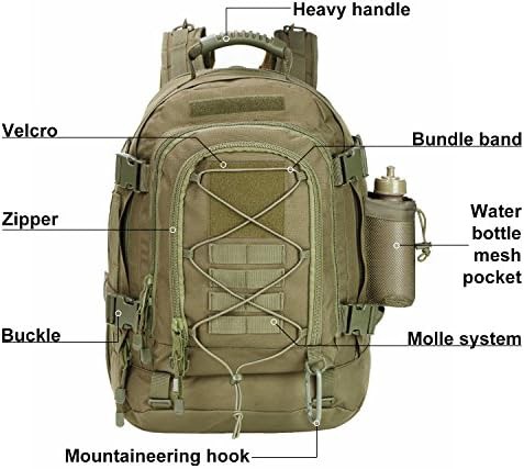 Green Tactical Military Backpack with Molle — photo 4