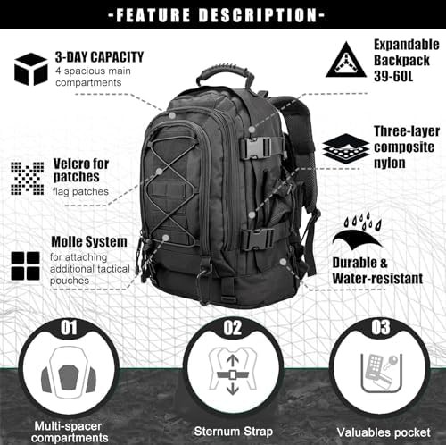 Black MOLLE Tactical Hiking Daypack — photo 4