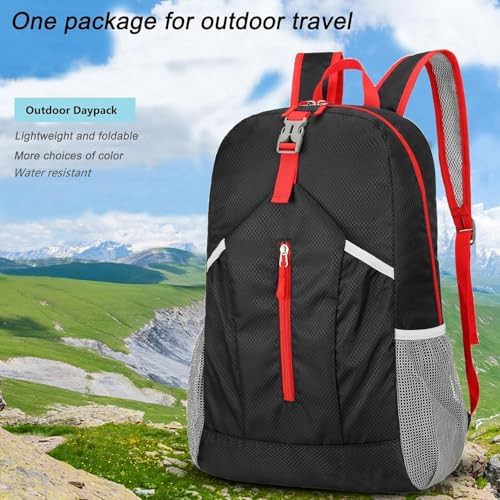 Black 25L foldable hiking backpack — photo 3