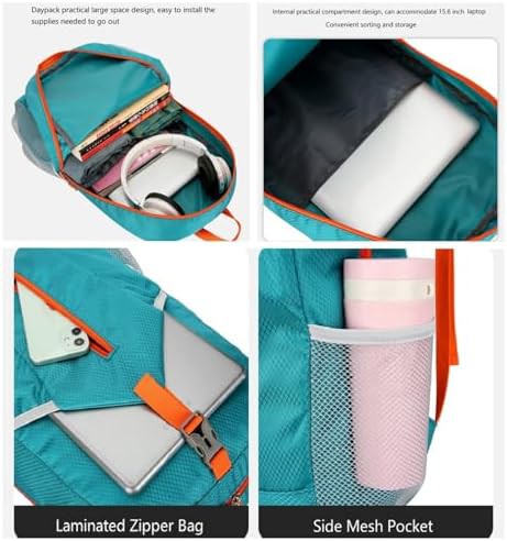 Lake blue 25L foldable backpack — photo 3