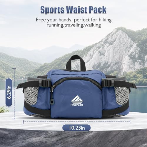 Dark blue fanny pack with water bottle holder — photo 3