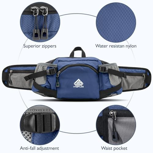Dark blue fanny pack with water bottle holder — photo 4
