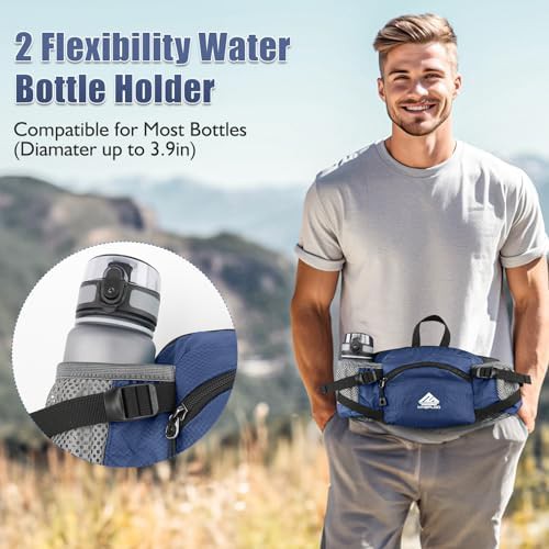 Dark blue fanny pack with water bottle holder — photo 5