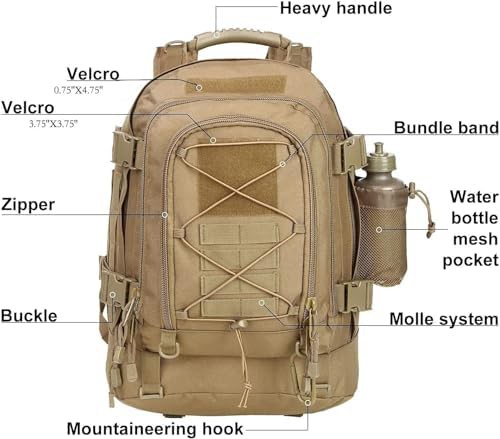 Expandable tactical military rucksack for travel — photo 3