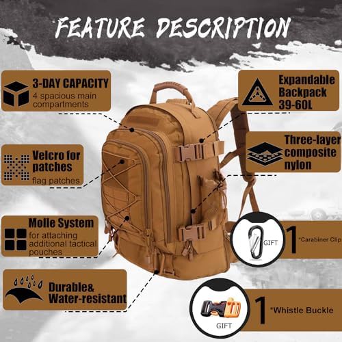 Expandable tactical military rucksack for travel — photo 4