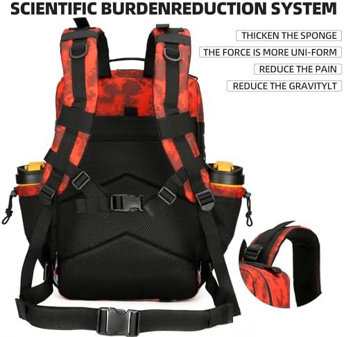 Red water pattern 45L tactical rucksack — photo 4