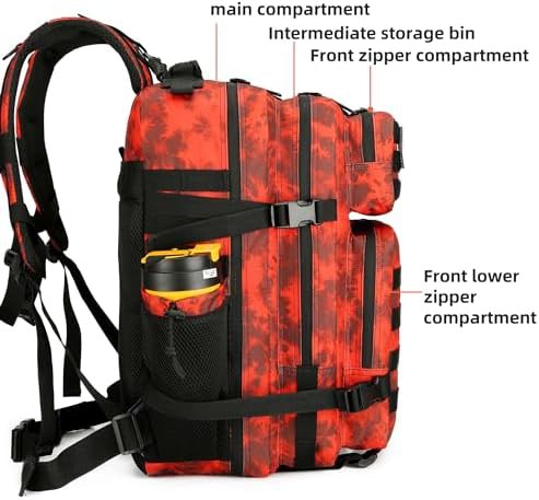Red water pattern 45L tactical rucksack — photo 5