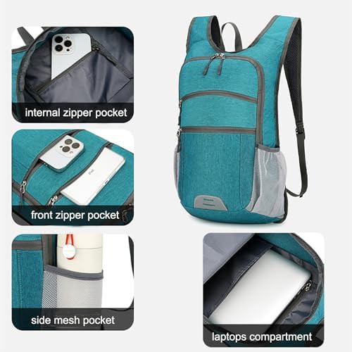 15l ultralight foldable travel backpack black — photo 4