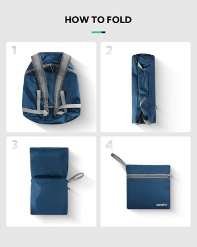 Foldable ultralight hiking backpack blue 15L — photo 5