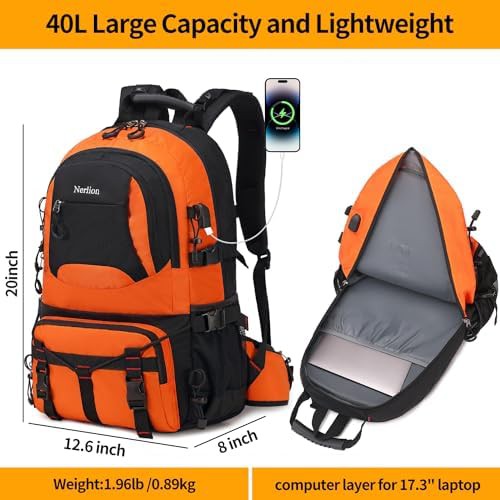 Orange hiking daypack 40l — photo 5