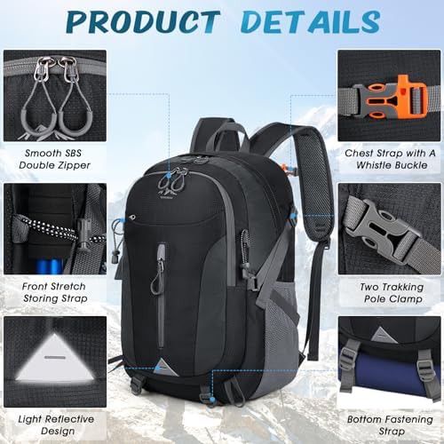 Water Resistant Sport Hiking Bag Black — photo 3
