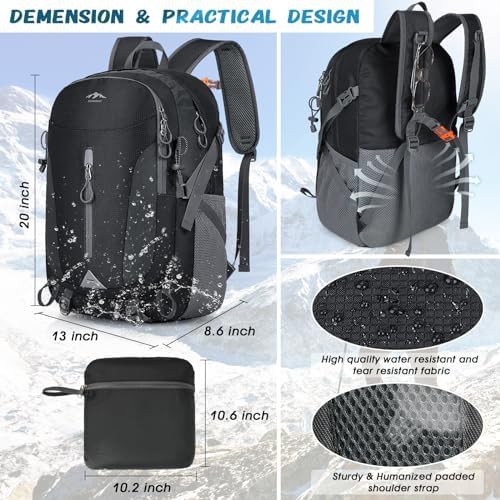 Water Resistant Sport Hiking Bag Black — photo 4