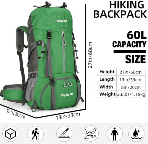 Green 60L outdoor climbing backpack — photo 3