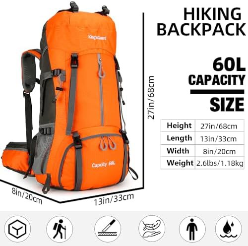 Orange waterproof climbing daypack 60l — photo 3