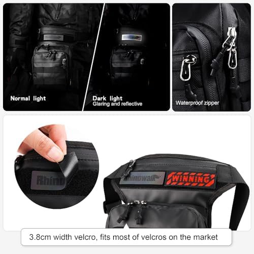 Black tactical motorcycle drop leg pouch — photo 4