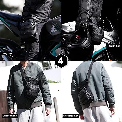 Black tactical motorcycle drop leg pouch — photo 5