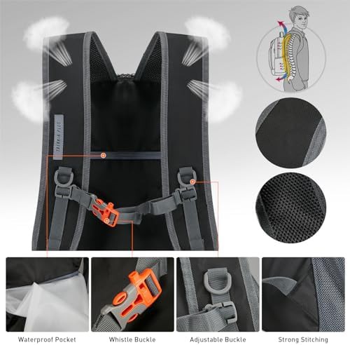Black ultra lightweight 40L packable hiking backpack — photo 4