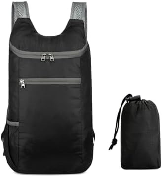 Black foldable waterproof travel bag 20l