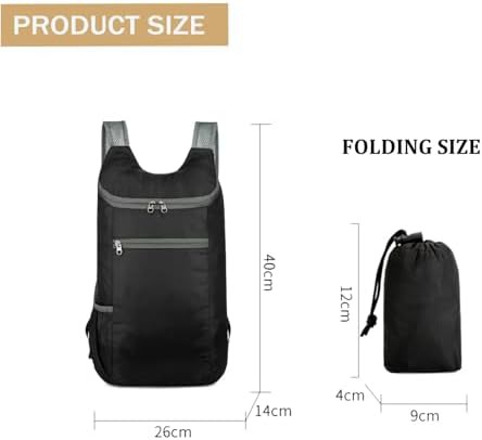 Black foldable waterproof travel bag 20l — photo 4