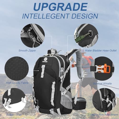 Water resistant black camping daypack 40L — photo 4