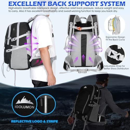 Black Foldable 40L Trekking Daypack — photo 5