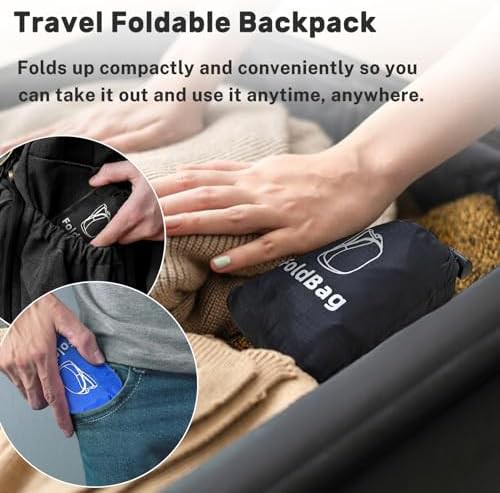 Water repellent foldable hiking backpack black — photo 4