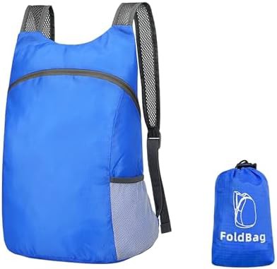 Small water repellent hiking backpack blue