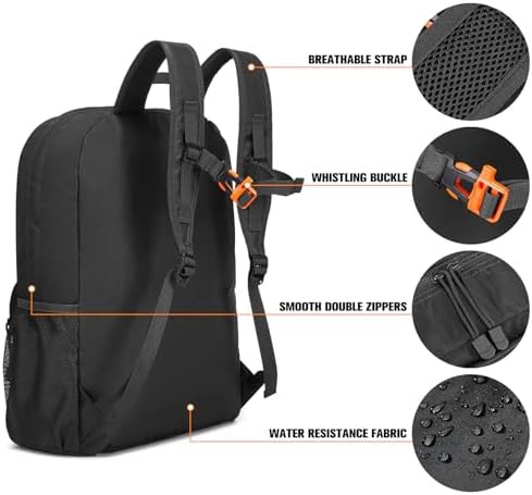 Black packable lightweight daypack 30l — photo 4