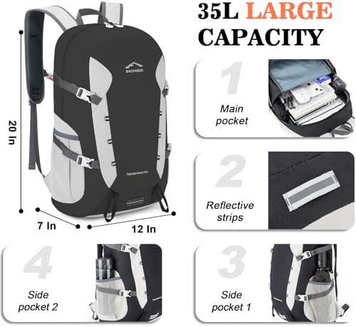 Foldable 35l ultralight packable hiking backpack — photo 3