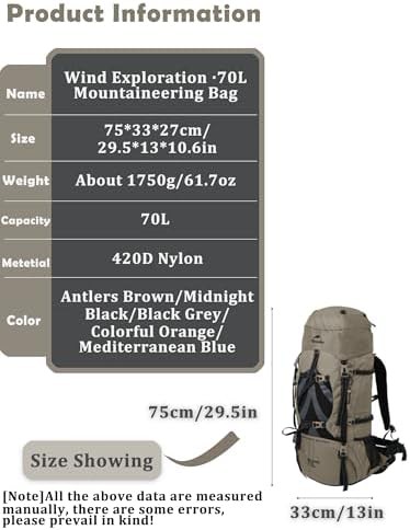 Seventy point five litre hiking backpack with cover — photo 5