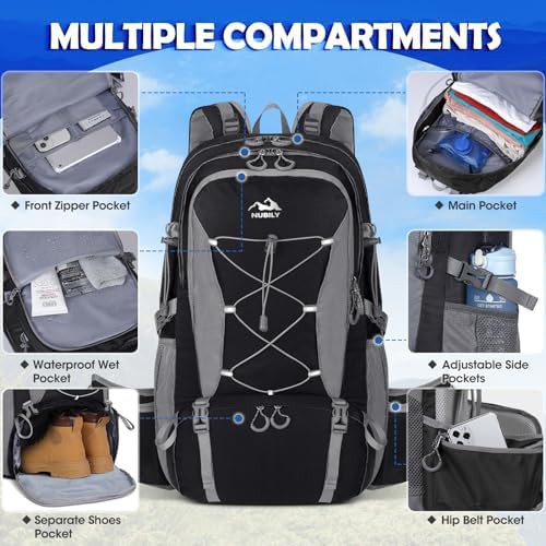 Large Capacity 50L Hiking Backpack with Rain Cover — photo 4