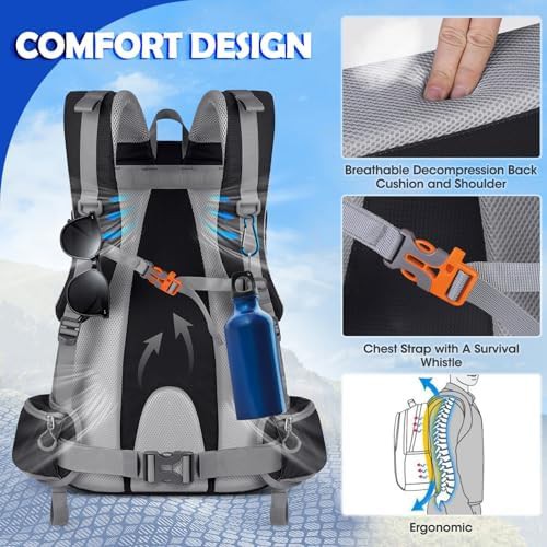 Large Capacity 50L Hiking Backpack with Rain Cover — photo 5