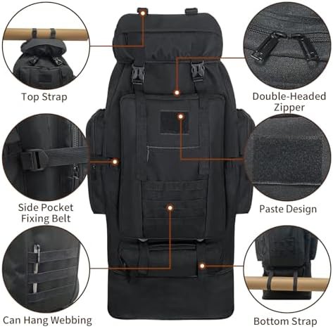 Black 100L expandable waterproof rucksack — photo 3