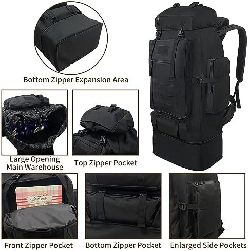 Black 100L expandable waterproof rucksack — photo 5
