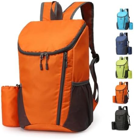 Orange portable folding mountaineering rucksack