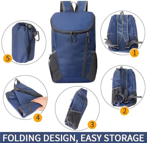 Blue foldable cycling mountaineering rucksack — photo 5