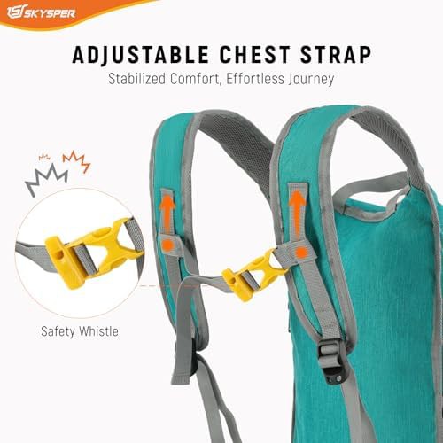 Cyan foldable 15L outdoor daypack — photo 4
