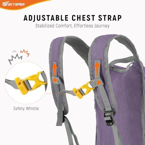 Purple foldable 15L hiking daypack — photo 4