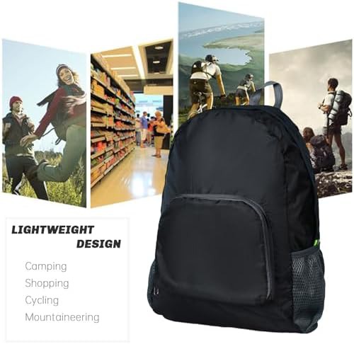 Black Foldable Ultralight Hiking Backpack — photo 3