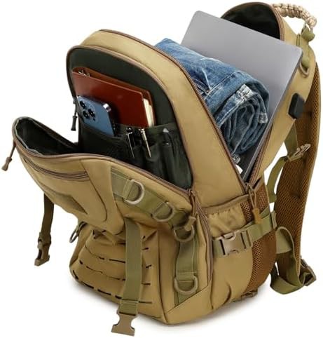 Khaki Nylon Canvas Tactical Knapsack — photo 3