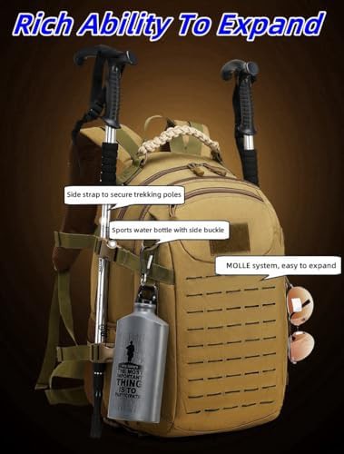 Khaki Nylon Canvas Tactical Knapsack — photo 5