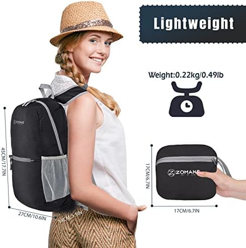 Black and navy blue 20l packable daypack — photo 3