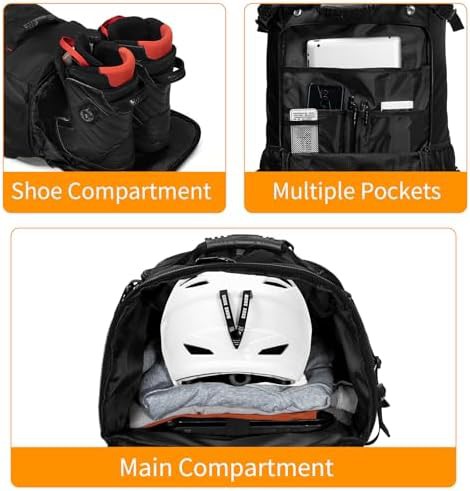 Extra large capacity travel sports backpack black — photo 5