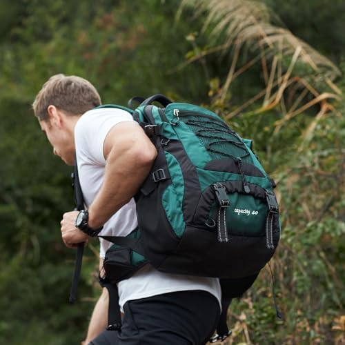 Dark green 40L waterproof hiking daypack — photo 2