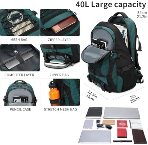 Dark green 40L waterproof hiking daypack — photo 3