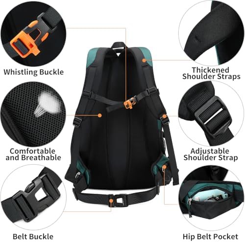 Dark green 40L waterproof hiking daypack — photo 5